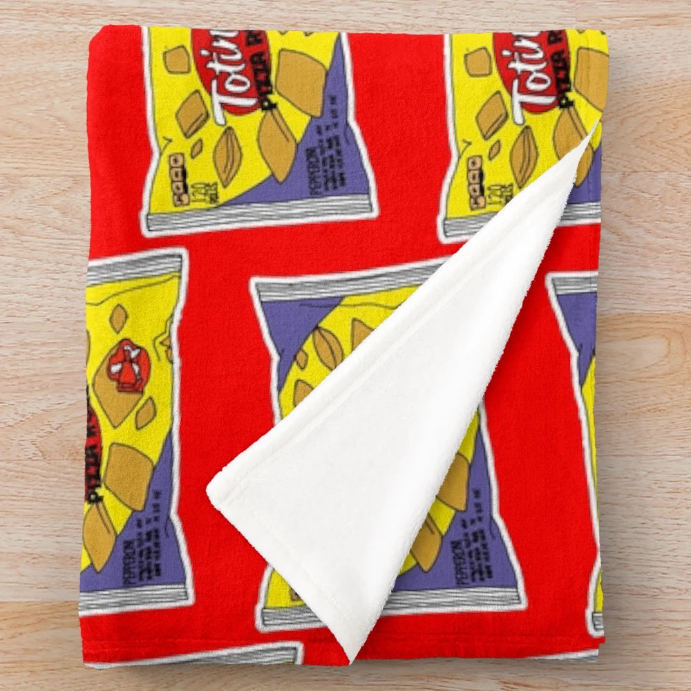 Pizza rolls plush blanket for cozy snack-themed home decor