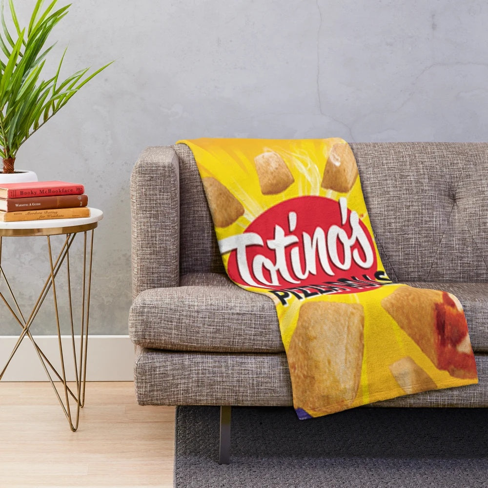 Pizza Rolls Plush Blanket - Soft and Cozy Bedding for Snack Enthusiasts