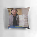 A plush, pizza-themed pillow with a superhero design, inspired by the classic Spider-Man movies.