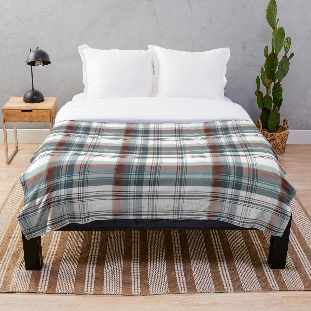 Cozy plaid textured blanket with a classic Scottish inspired design