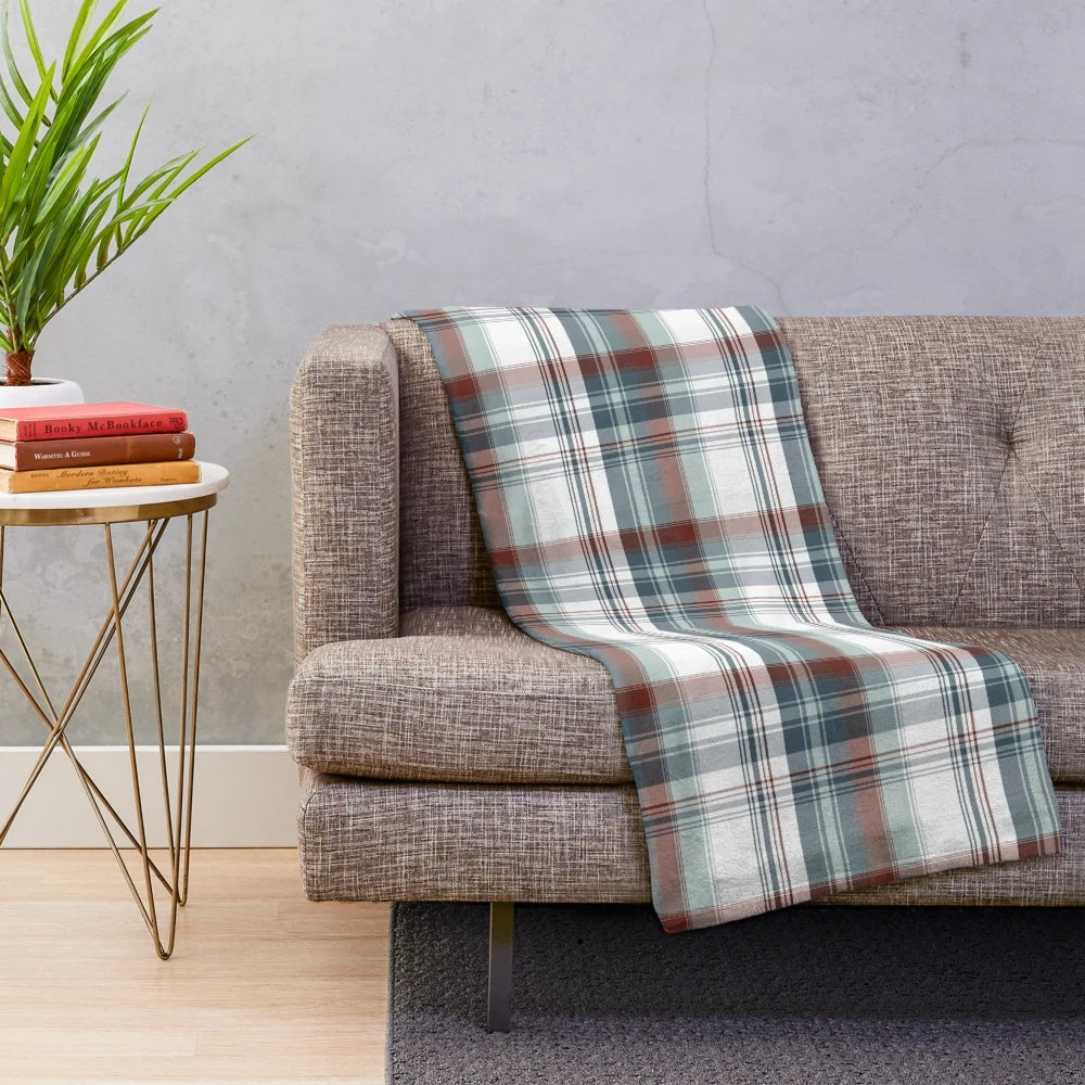 Cozy plaid textured blanket with a classic Scottish inspired design