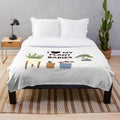 Soft and snuggly plush blanket featuring adorable plant illustrations