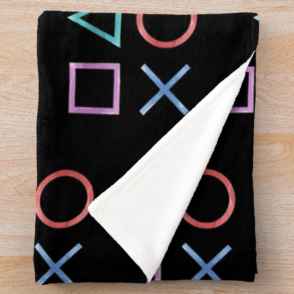 Playstation symbols plush blanket