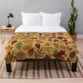 Soft and luxurious plush autumn blanket with vibrant fall colors