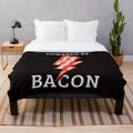 Cozy plush bacon-themed blanket for bacon lovers