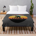 Plush bicycle-themed blanket for cozy outdoor activities