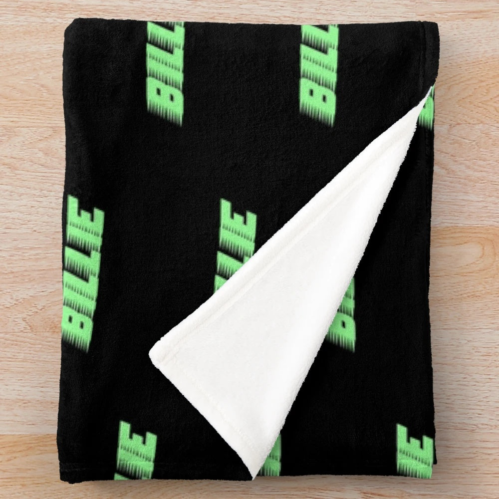 Cozy plush blanket featuring Billie Eilish inspired design