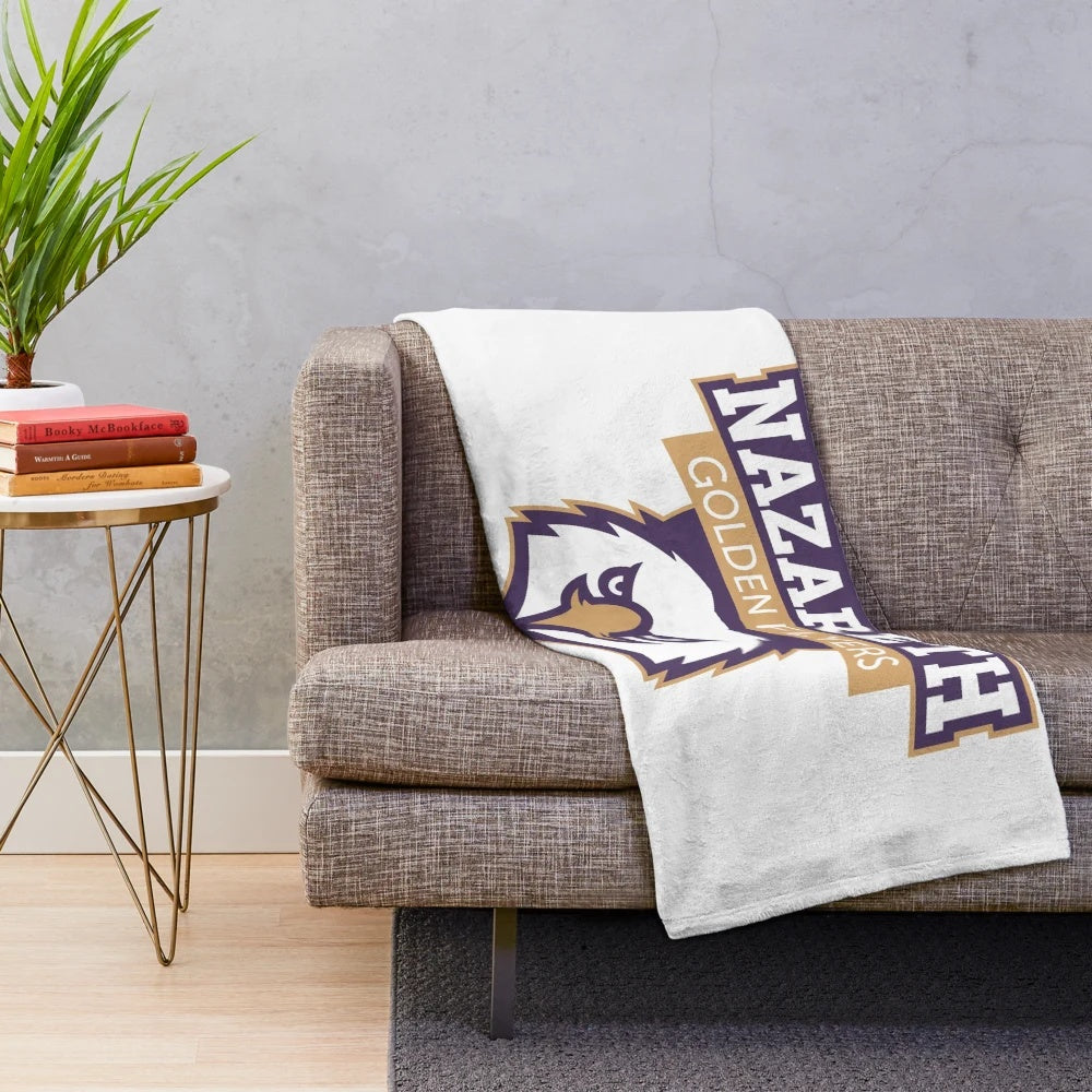 Nazareth College golden flyers college plush blanket