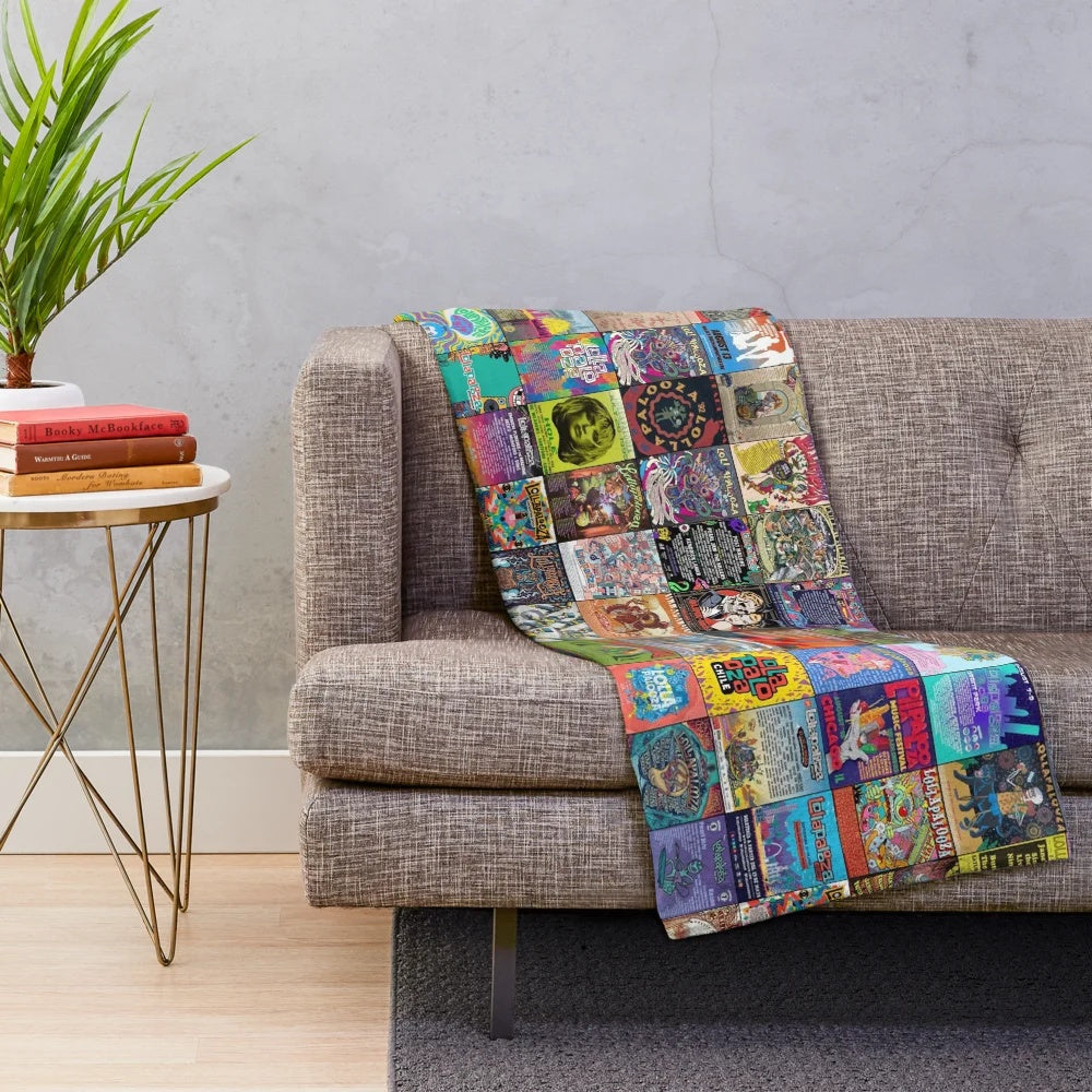 Plush blanket with Lollapalooza festival design