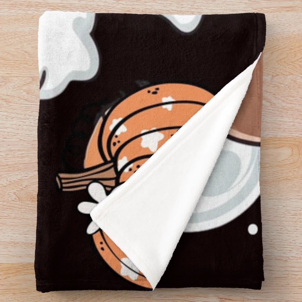 Plush blanket featuring a cute ghost design for Halloween