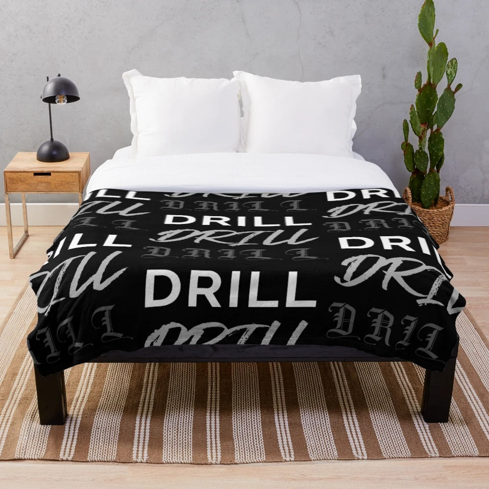 Plush blanket with grime and drill music inspired design