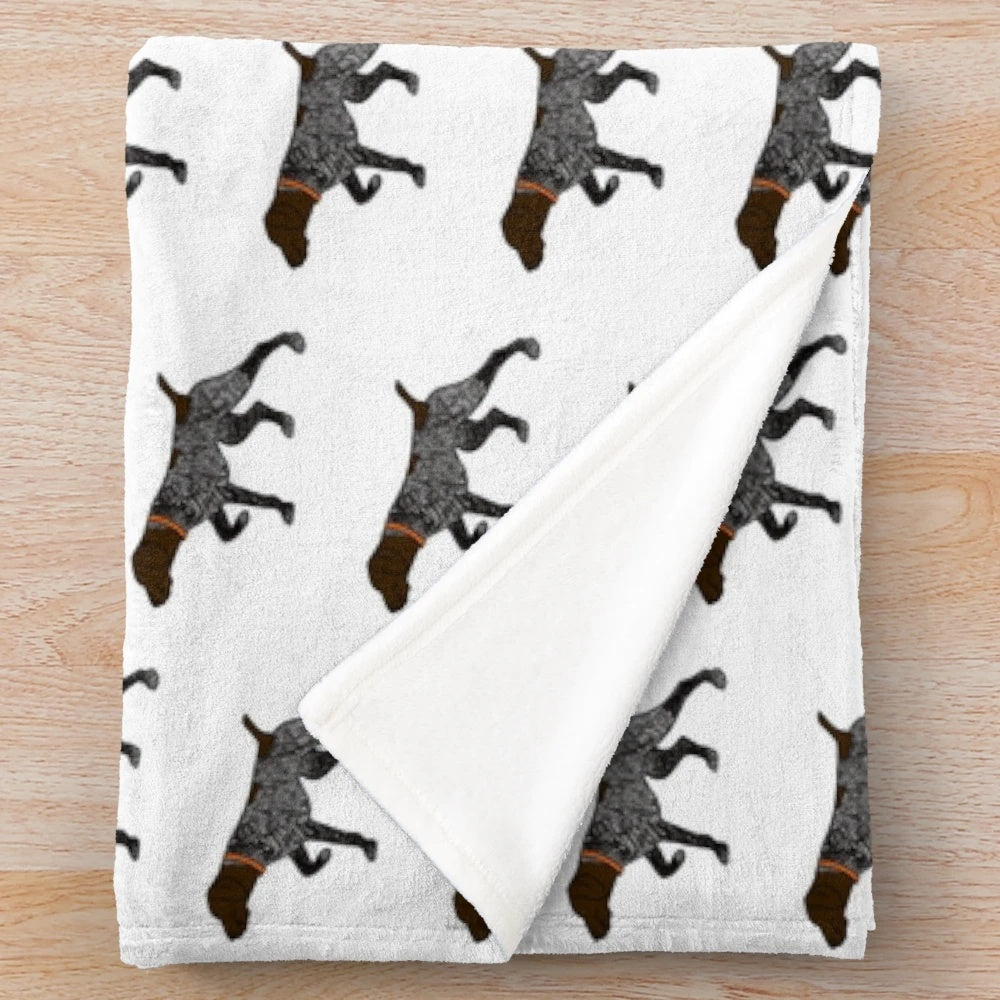 Plush blanket with a German Shorthaired Pointer puppy design