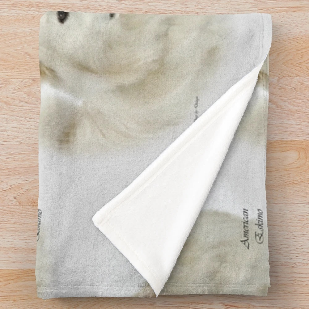 Plush blanket with American Eskimo dog artwork