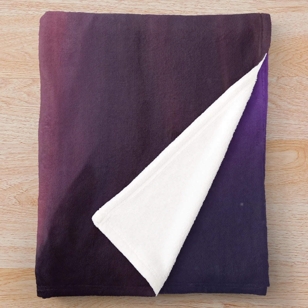 Plush blanket with a woman on an unreal planet design