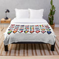 Soft and cozy plush blanket with Eurovision Song Contest flags and hearts design