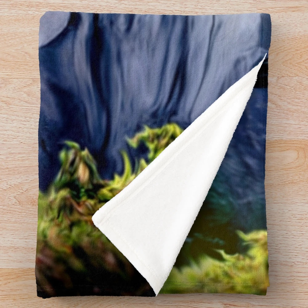 Plush blanket with a scenic image of Eagle Shannon Falls in Squamish, British Columbia