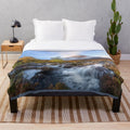 Buachaille Etive Mòr Waterfalls in Glencoe, Scotland on a plush blanket