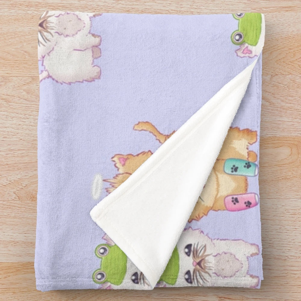 Plush blanket with cute kittens Tater Tot and Wisp