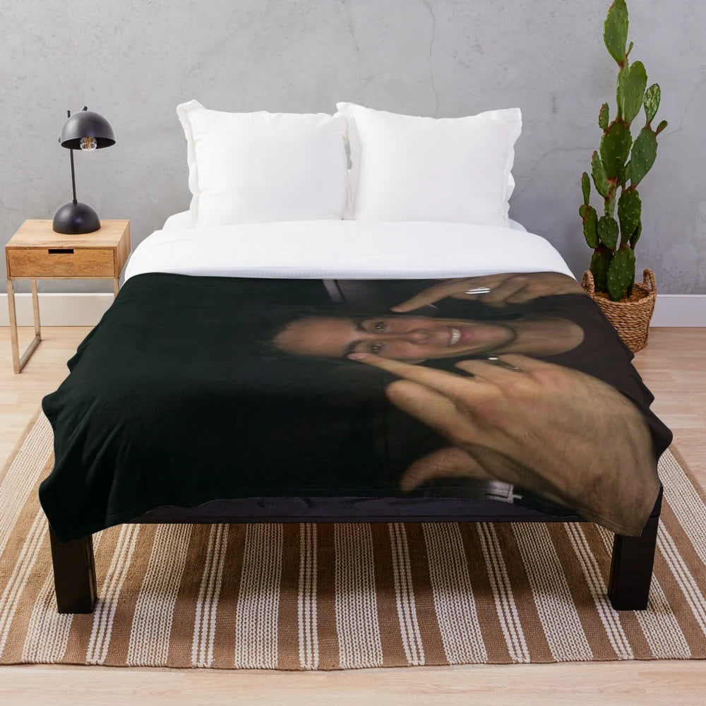 Dylan O'Brien Middle Finger Plush Blanket