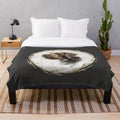Plush blanket with an illustration of a German Wirehaired Pointer