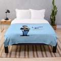 Plush blanket showcasing the beloved French actor Louis de Funès