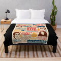 Plush blanket with quotes from the popular TV series The Office