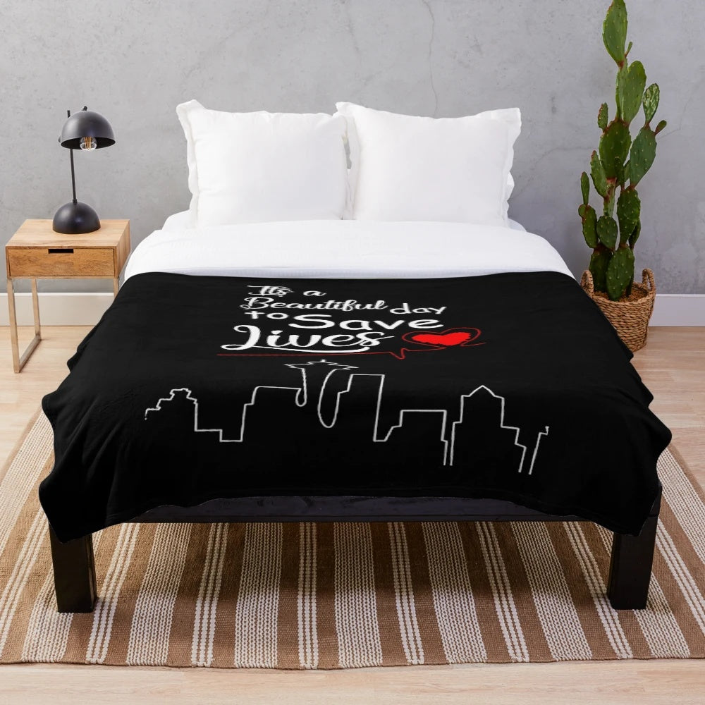 Soft, plush blanket with inspirational quotes from the hit TV show Grey's Anatomy