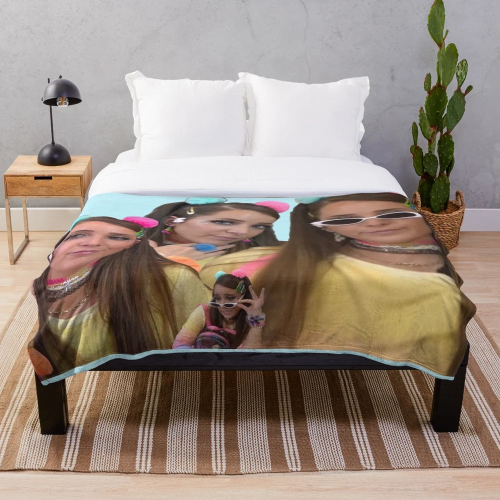 Plush blanket with Jenna Marbles collage design