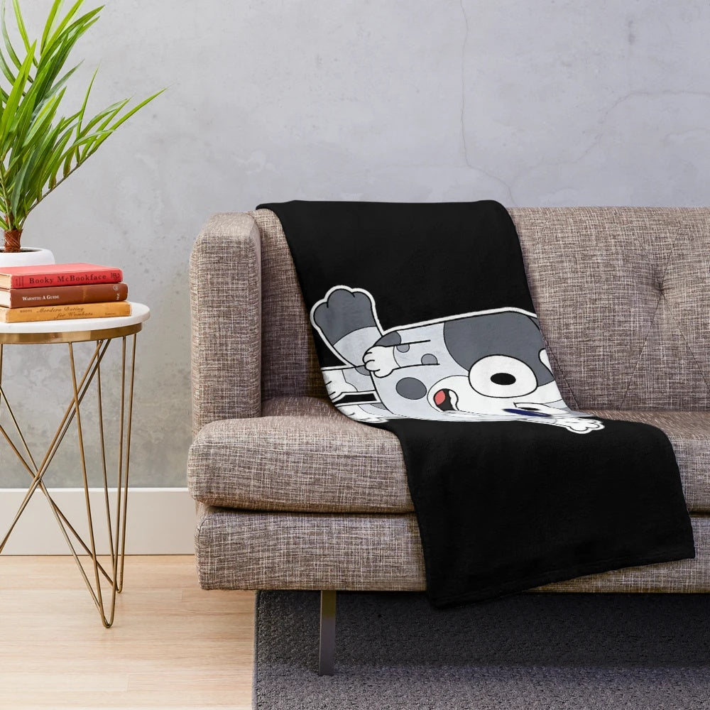 Muffin Heeler plush blanket featuring the popular cartoon character from the TV series