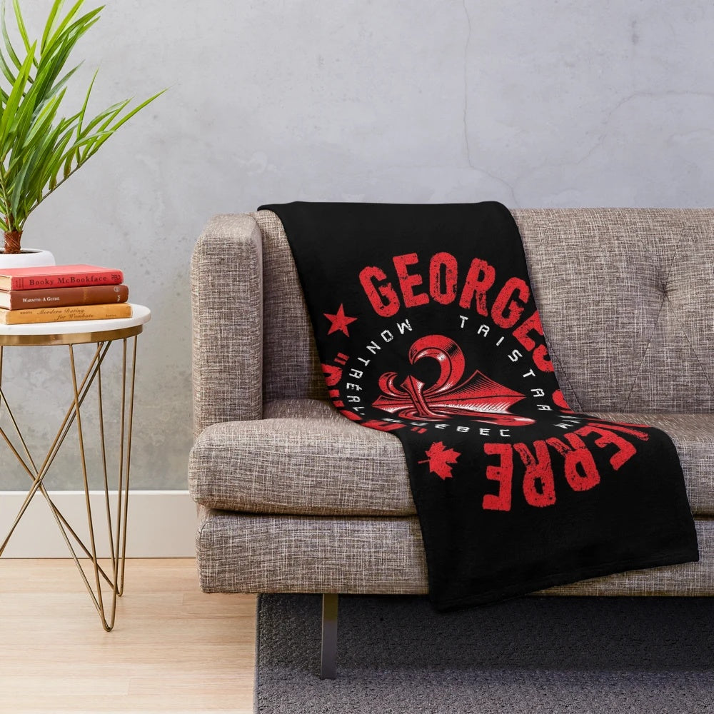 Plush blanket with image of MMA fighter Georges St-Pierre