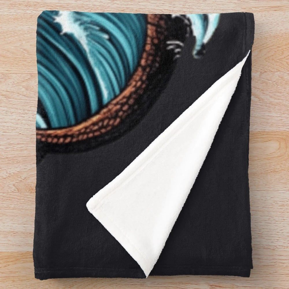 Plush blanket with enchanting mythical sea creatures design