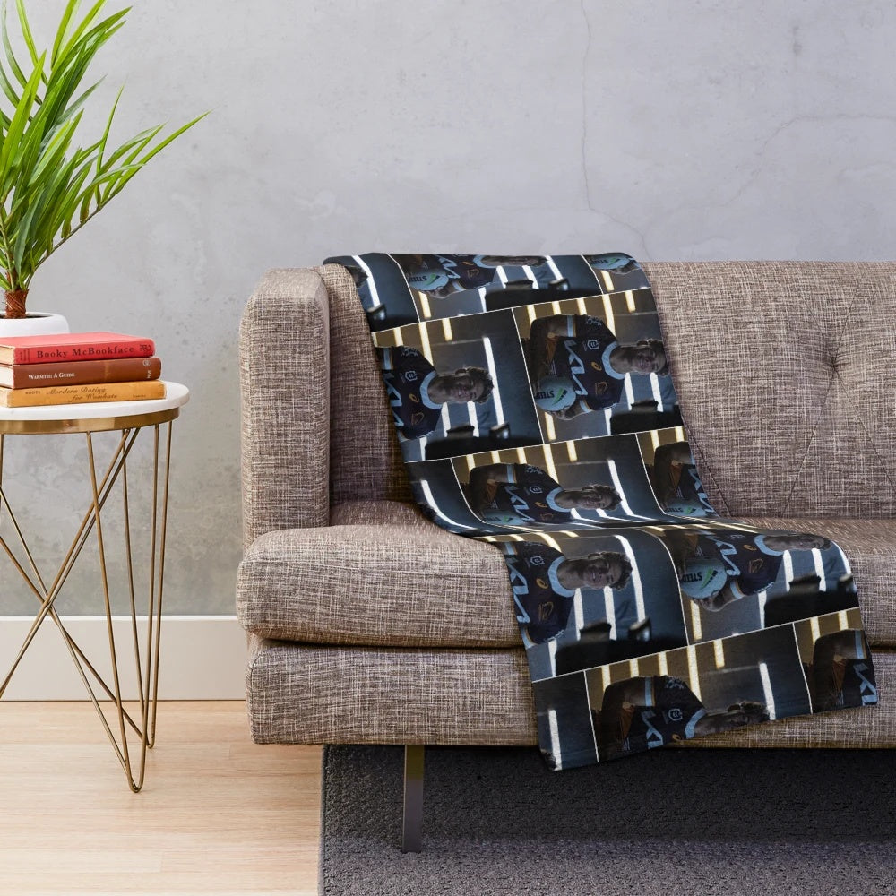 Plush blanket with image of Reece Walsh(4), player for the New Zealand Warriors rugby league team