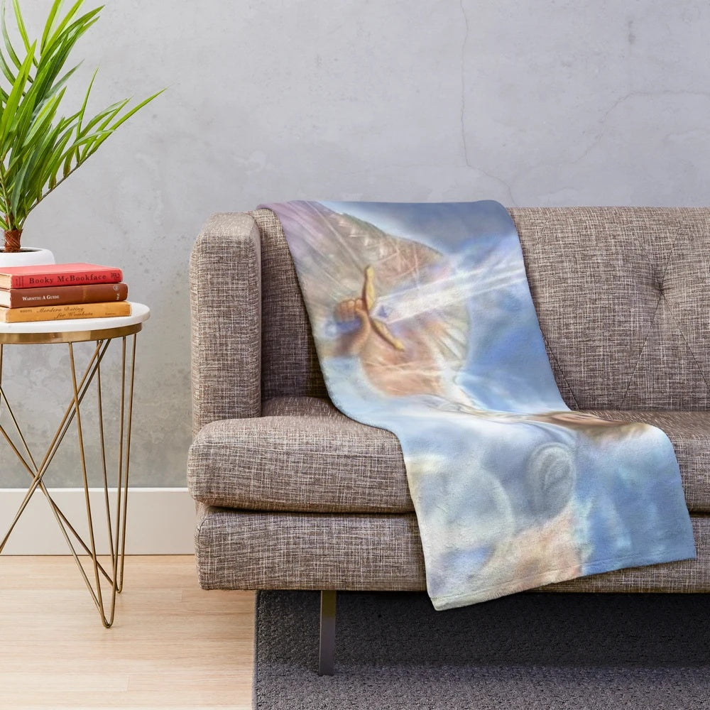Plush blanket with image of Saint Michael the Archangel