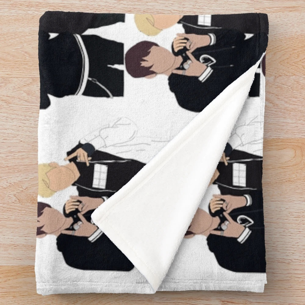 Soft and cuddly plush blanket with Sam and Colby designs