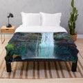 Plush blanket featuring scenic landscape of Silver Falls State Park in Oregon