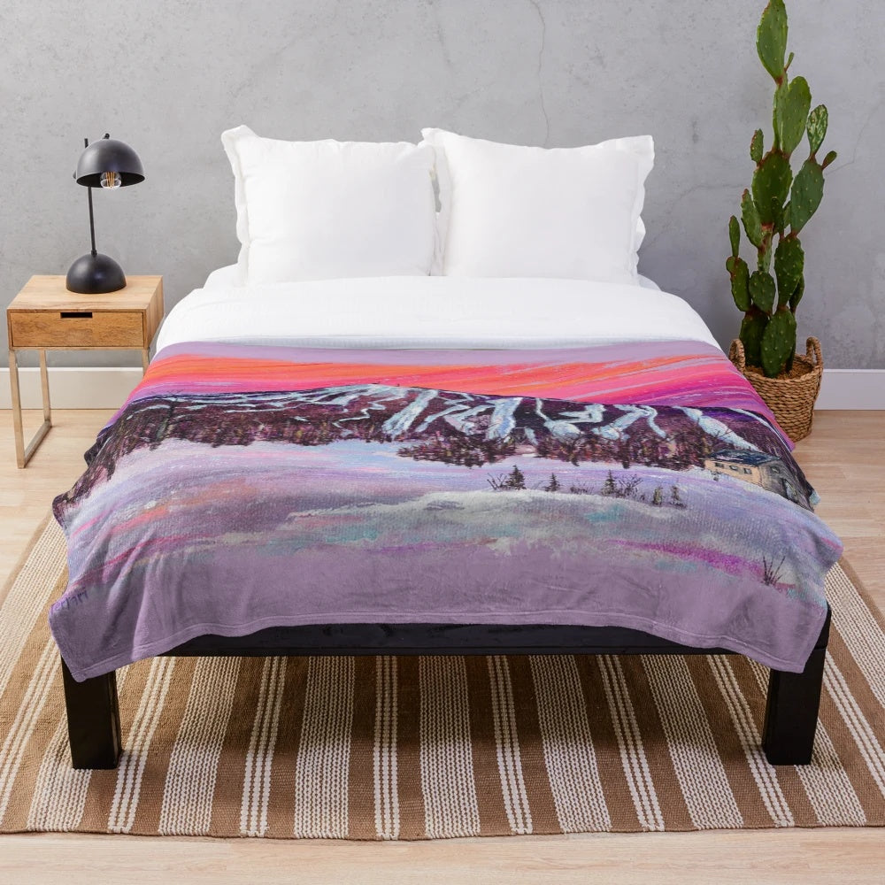 Sugarloaf Mountain landscape plush blanket