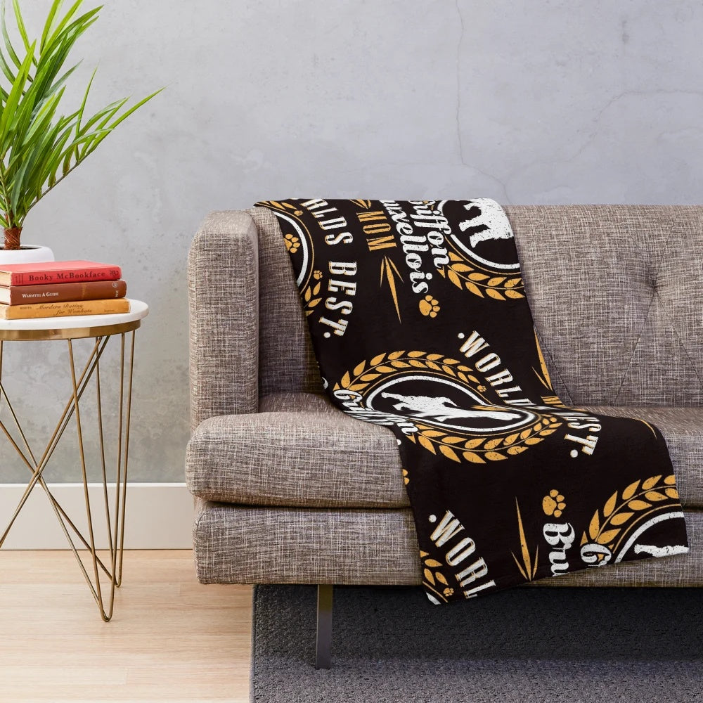 Plush blanket with the image of a Griffon Bruxellois dog breed