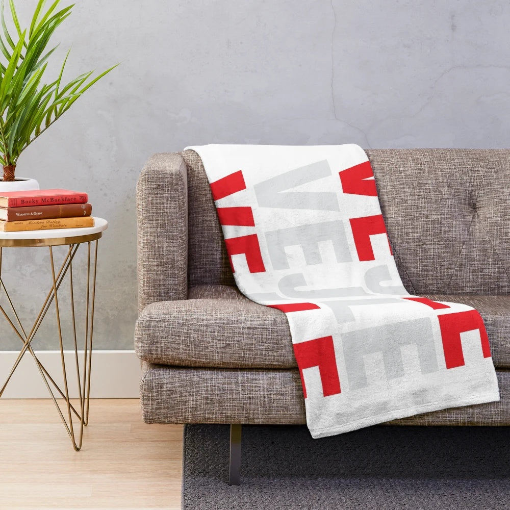 Plush blanket with the Danish flag of Vejle, Denmark
