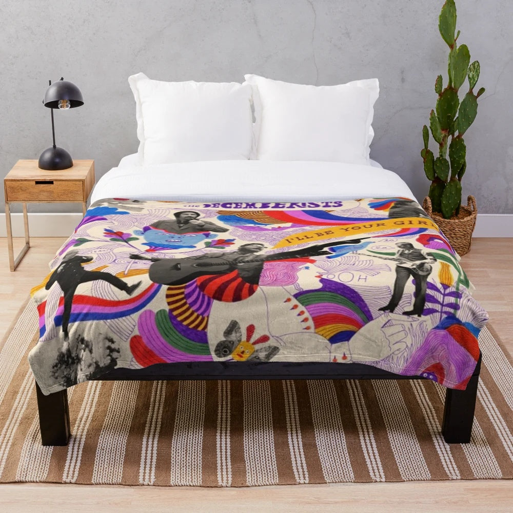Plush blanket with The Decemberists' album art design