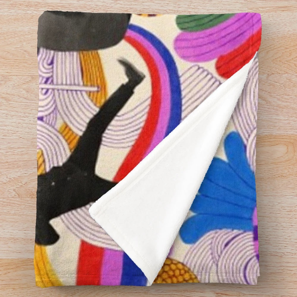 Plush blanket with The Decemberists' album art design