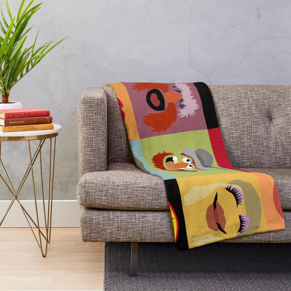 Plush blanket with The Electric Mayhem Muppets from The Muppet Show