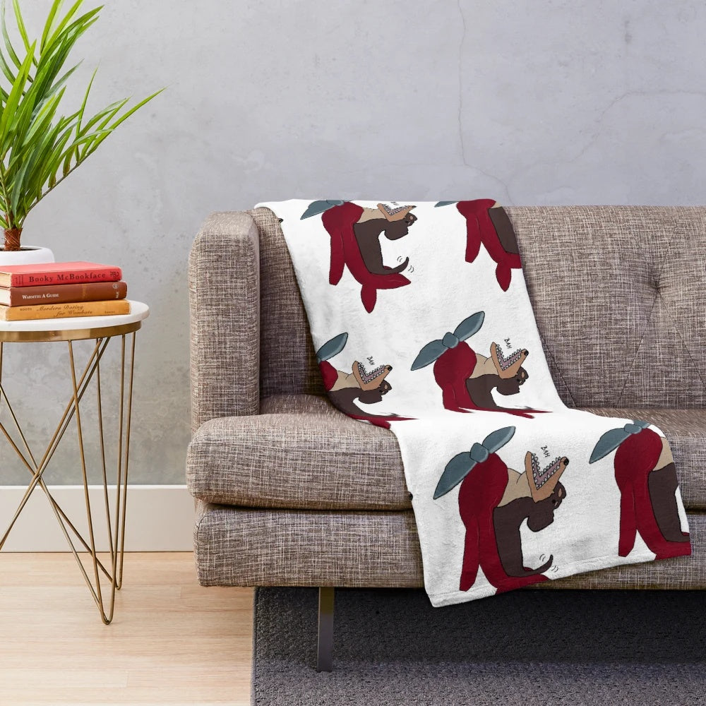 Soft and Cuddly Plush Blanket with the Wise Dog Design