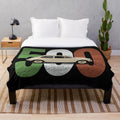 Plush blanket with image of classic Fiat 500 automobile