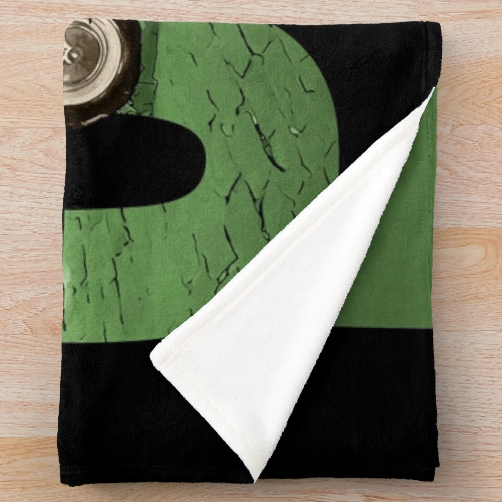 Plush blanket with image of classic Fiat 500 automobile