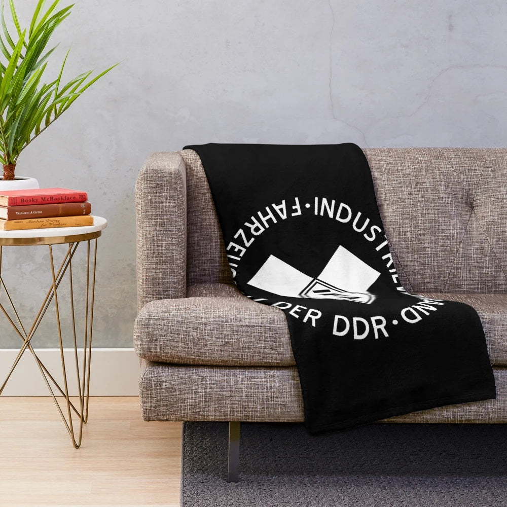 Plush blanket with the IFA (Industrieverband Fahrzeugbau) logo, a symbol of East German automotive history