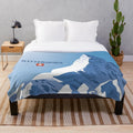 Plush blanket depicting the Matterhorn mountain in Zermatt, Switzerland, a popular ski resort destination