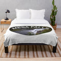 Plush blanket with image of Upper Mesa Falls in Idaho