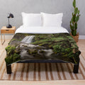 Plush blanket with a scenic image of Hopetoun Falls in the Otway Ranges, Victoria, Australia