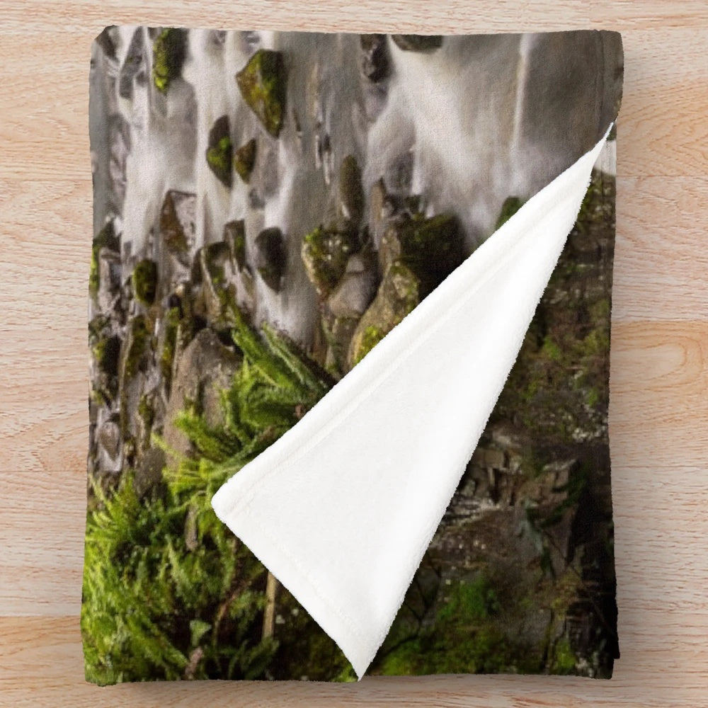 Plush blanket with a scenic image of Hopetoun Falls in the Otway Ranges, Victoria, Australia