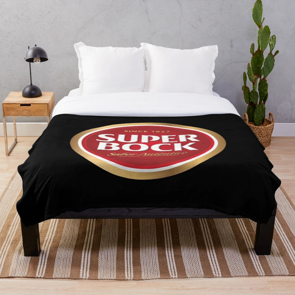 Super Bock Plush Blanket with Portuguese Beer Branding and Logo